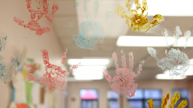Preschool children's hand prints