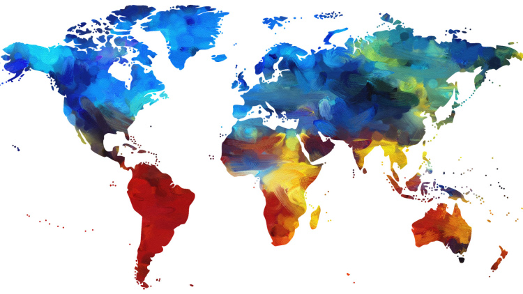 Colorful world map