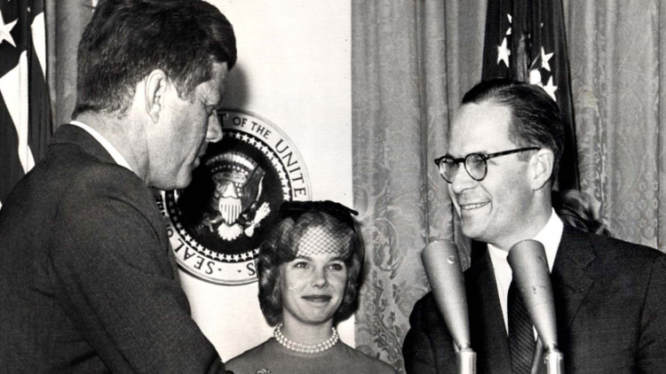 Dean Francis Keppel meets John F. Kennedy