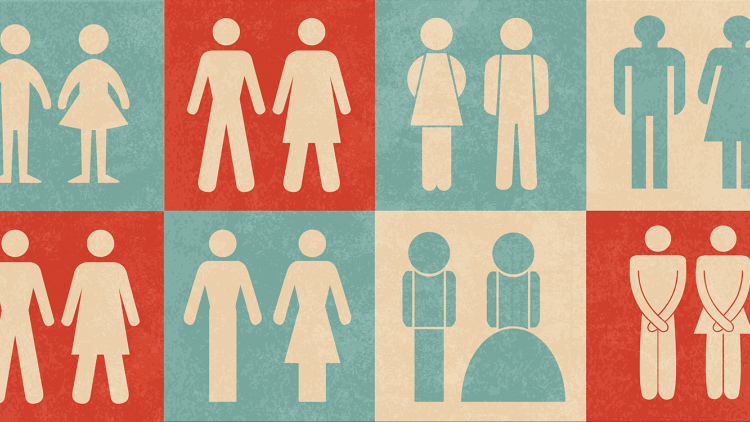 Vintage restroom signs