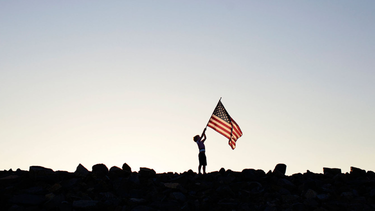 Boy with flag