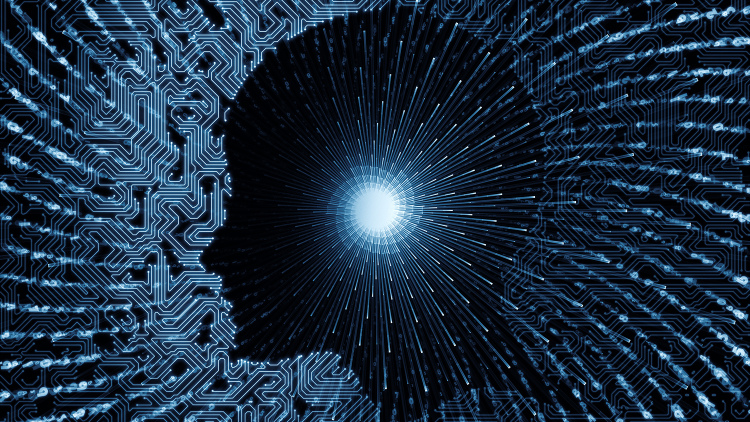 Digital brain stock image