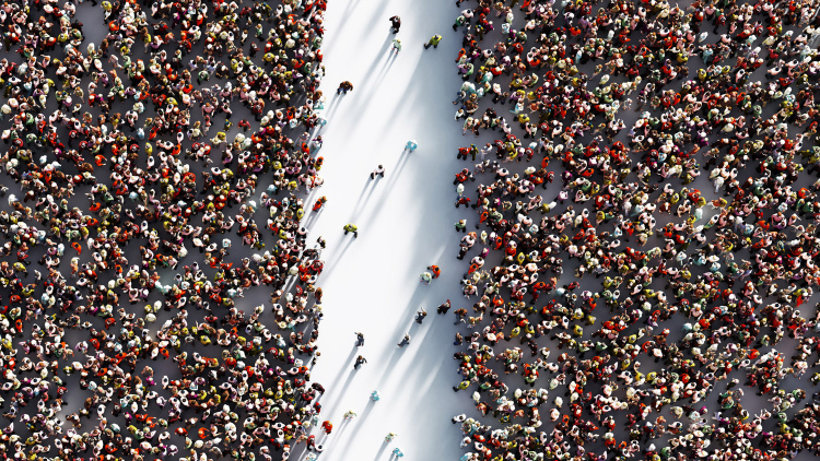 Crowd parting concept