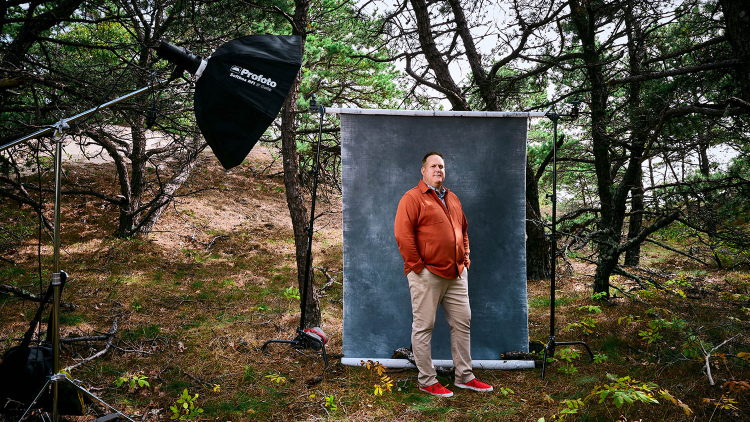 Tim McCarthy's photo shoot in the woods