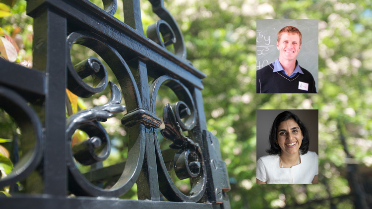 Inset, top-bottom: Craig Paxton, Ed.M.'09, and Janhvi Maheshwari-Kanoria, Ed.M.'10