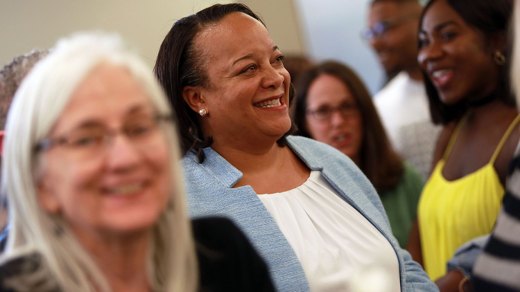 Bridget Long at her welcome party in 2018