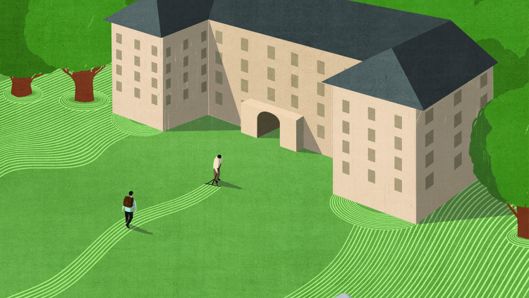 Illustration of school building