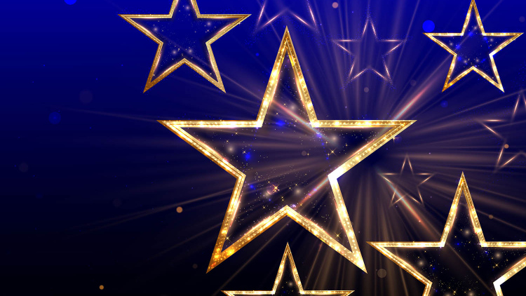 Array of gold stars