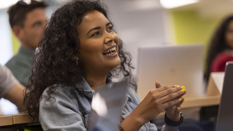 Female student smiling