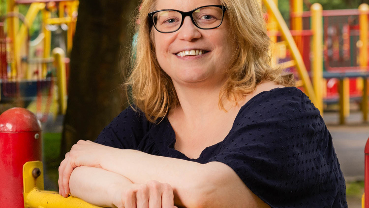 Portrait of Janna Wagner on a playground