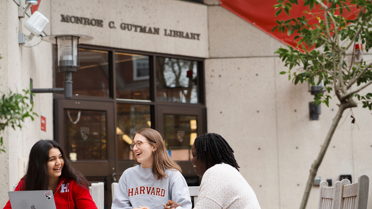 Students in front of Gutman Library