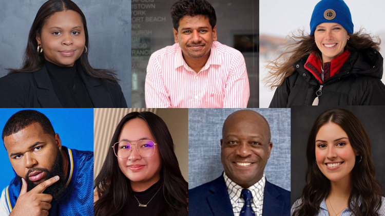 Photos of Dominique Pope, Alister D'Monte, Anne-Michelle Engelstad, Queens Malcolm Smith, Jr., Siza Mtimbiri, Dawn Joves, and Claire Patterson