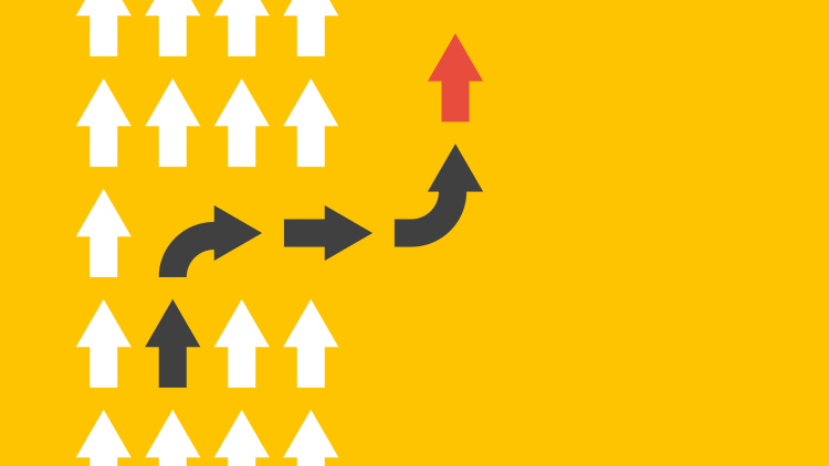 arrows going in different directions