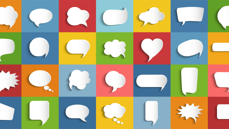 collage of different speech bubbles