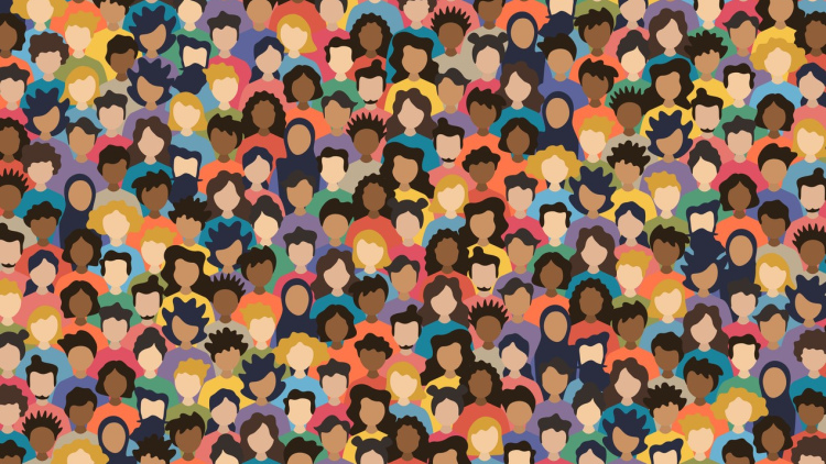 Illustration of a diverse group of people