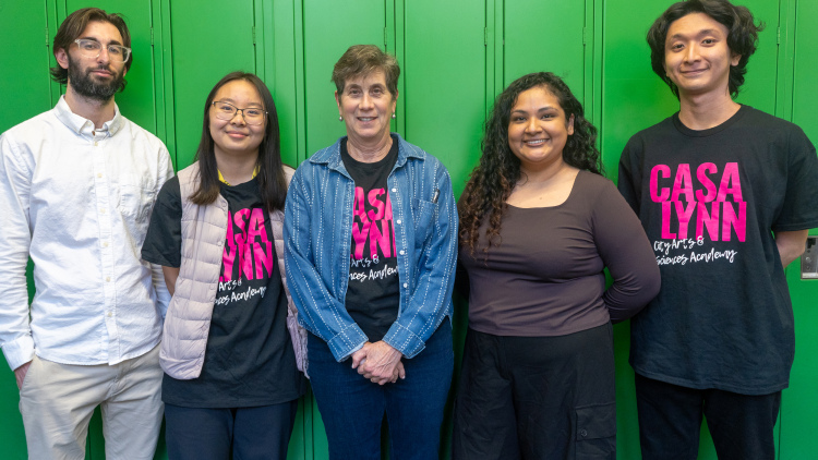 Members of CASA Lynn: Evan Duffy-Ledbetter, Alice Huang, Linda Nathan, Dorian Salinas, Goki Masaki