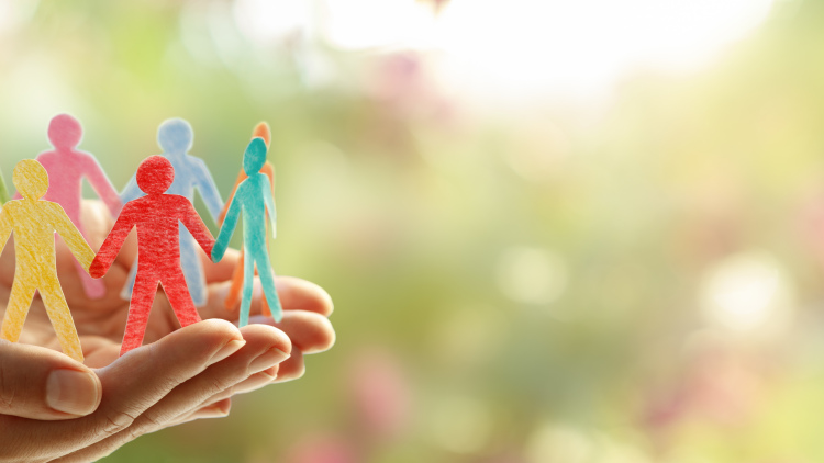 Paper People Silhouettes On Hands
