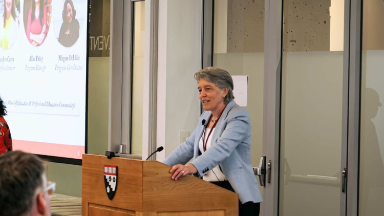 Fran Purcell presenting