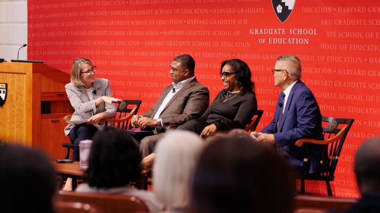 Jennifer Cheatham, Russell Booker, Kyla Johnson-Trammell, and Michael Matsuda at the Askwith Education Forum