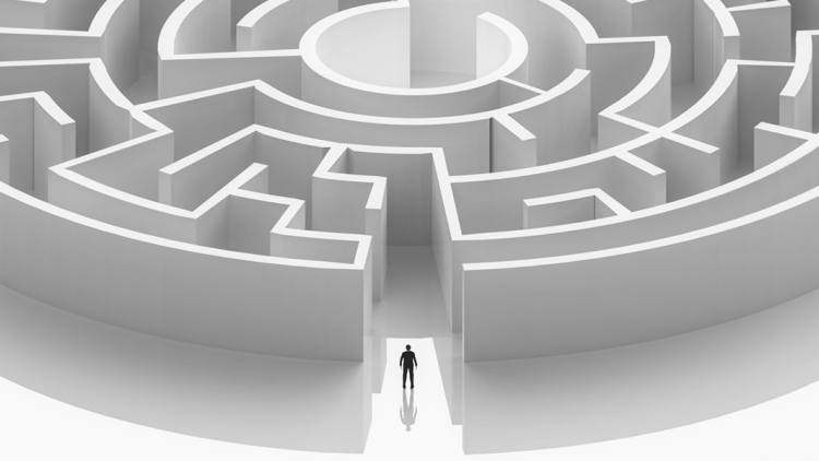 Man entering maze