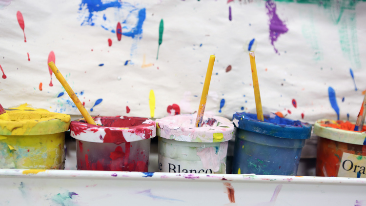 Paint on an easel