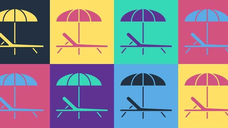 Colorful lounge chairs