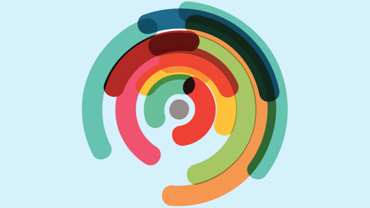 abstract colorful open-circle pattern 
