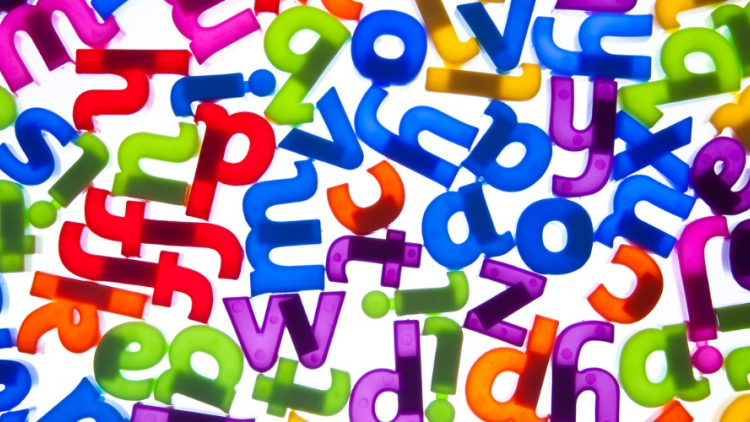 Random letters of the alphabet scrambled together 