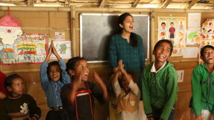 Richa Gupta with students