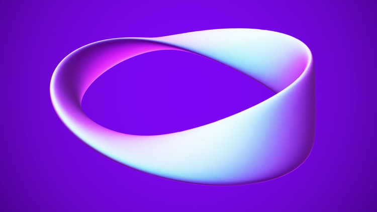 Mobius strip on violet background