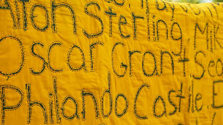 tapestry with names sewn in