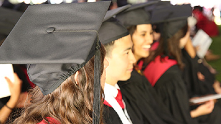 Happy graduates at Commencement ceremony