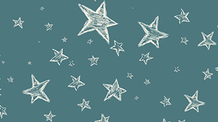Chalkboard illustration with stars