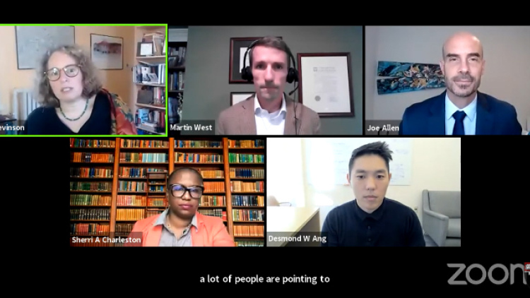 Screenshot of Education Now webinar