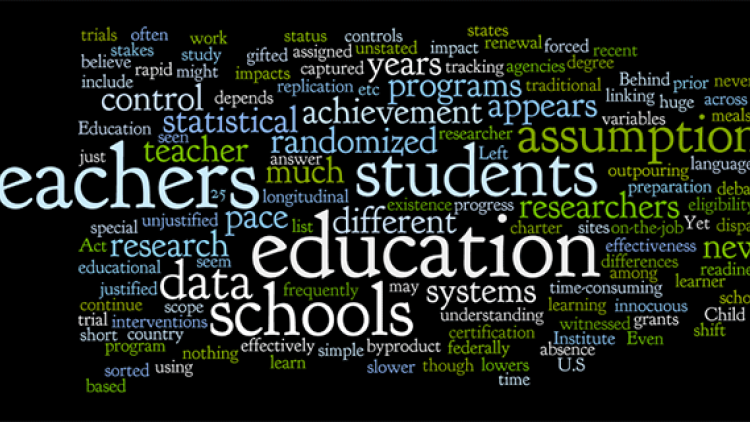 education words printed in different colors