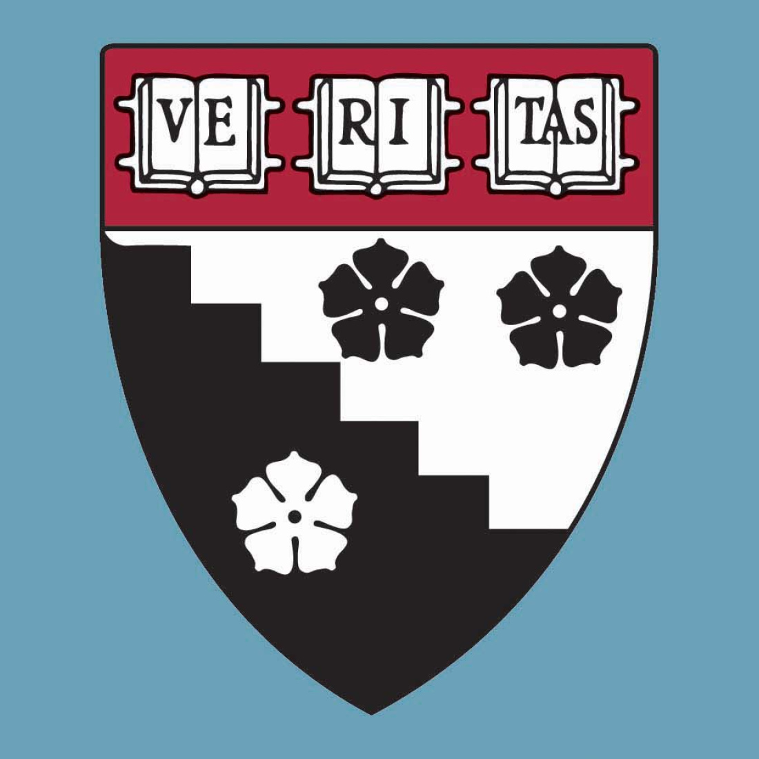 The HGSE shield over light blue.