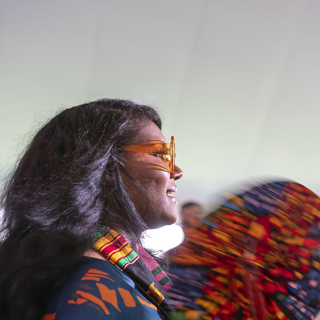 Woman with fan