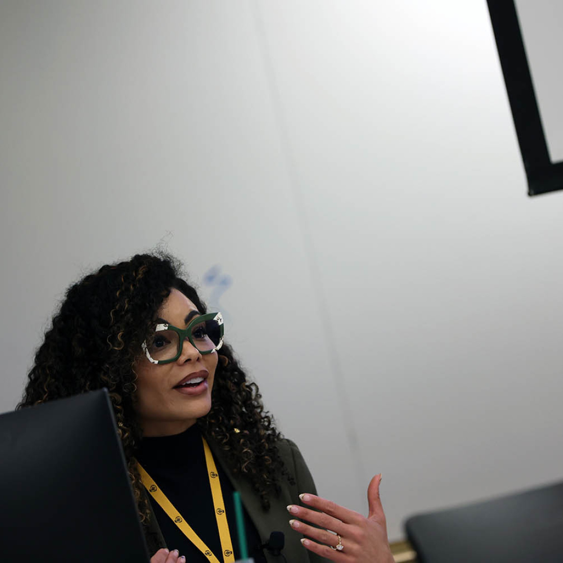 Woman teaching class