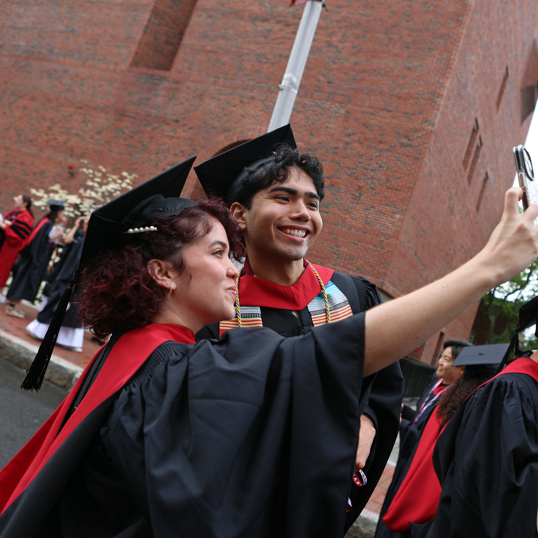 Grads taking selfie