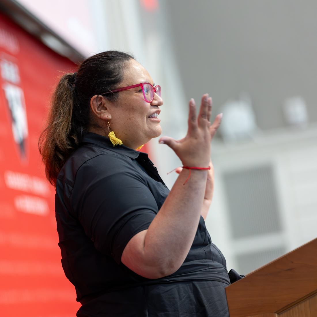 Alondra Canizal Hsu speaks at Alumni Day