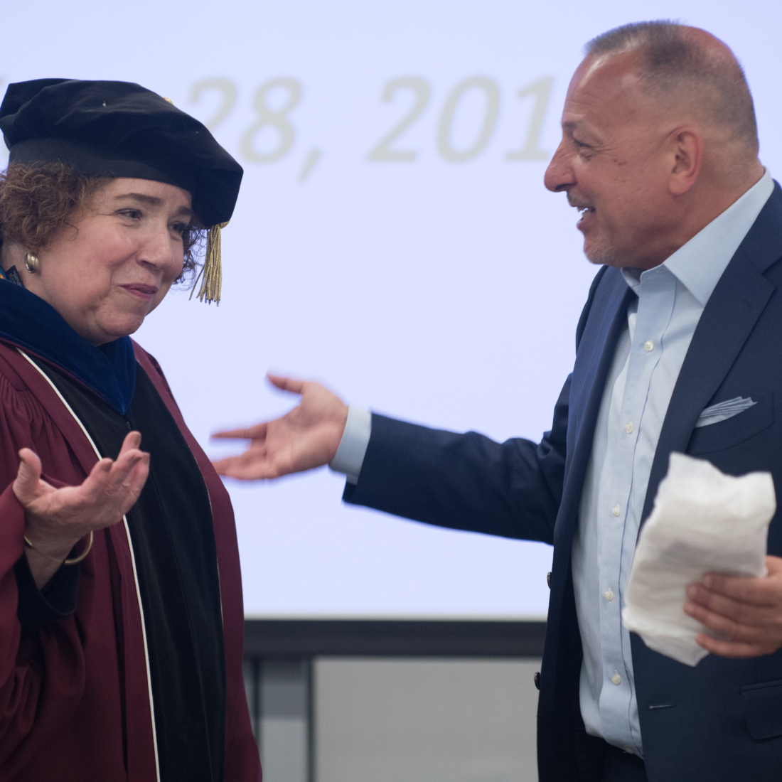 Mary Grassa O'Neill in graduation garb