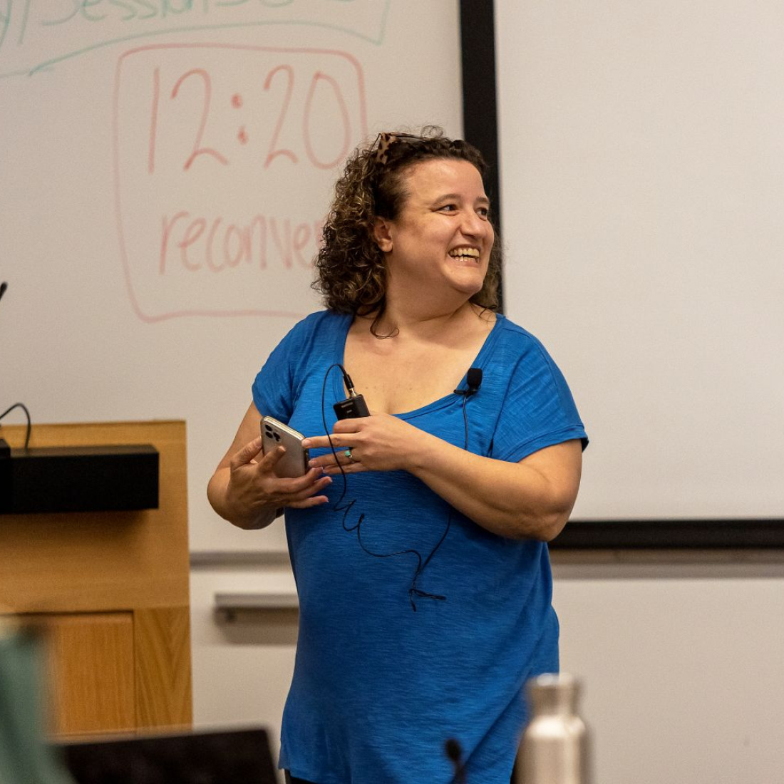 Hadas Edelman in a classroom