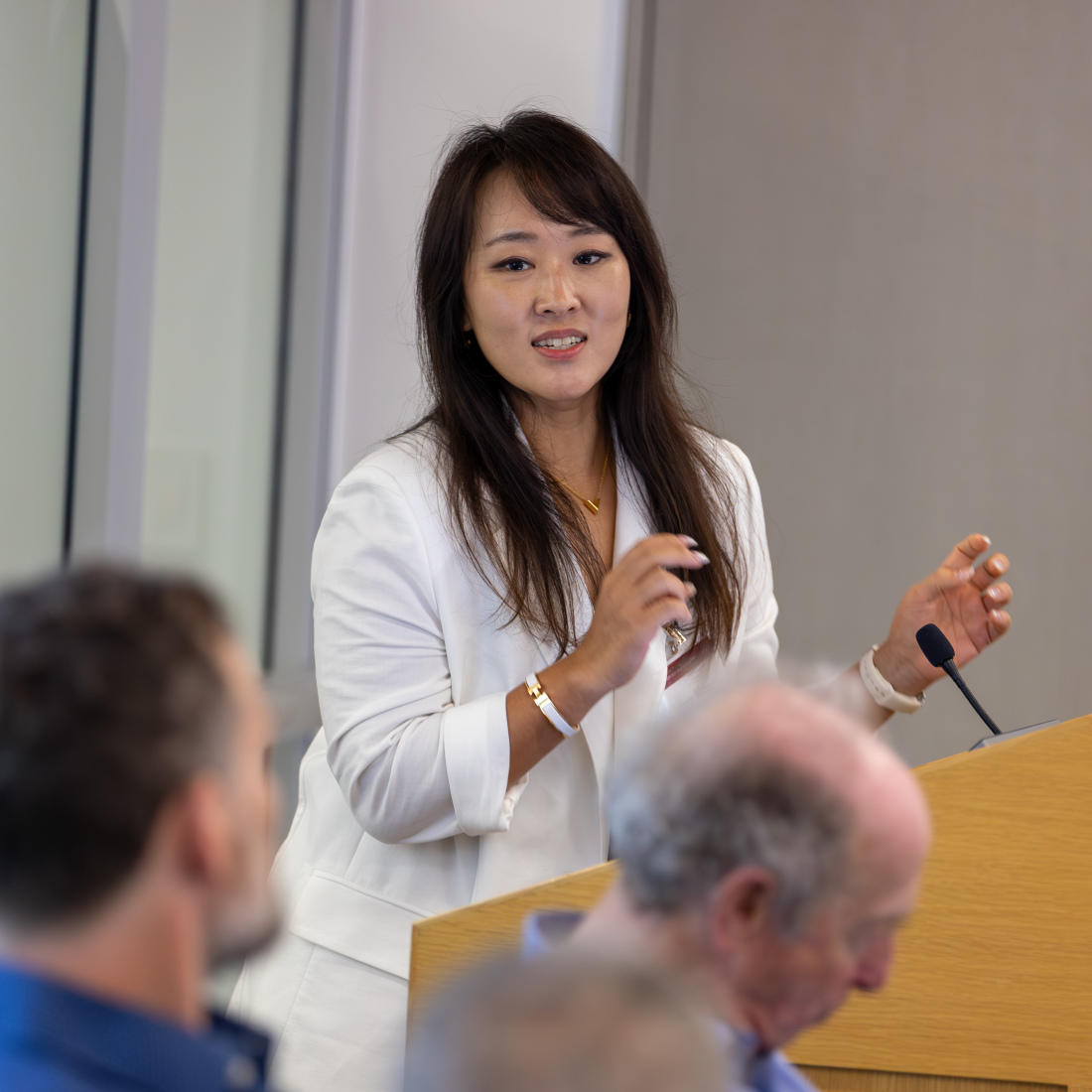 Online master's students present in front of their peers