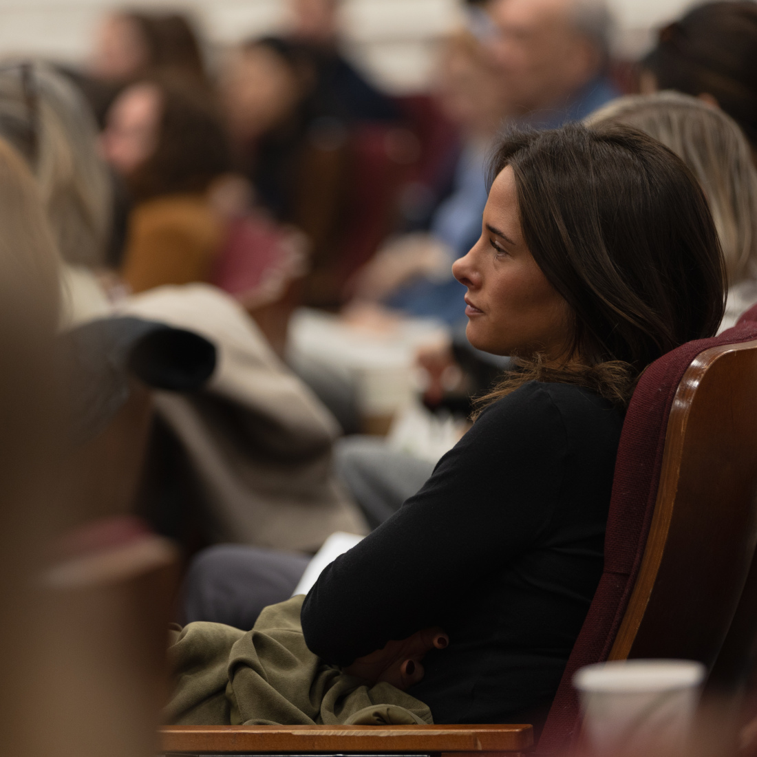 Members of the HGSE community listen to the Askwith Education Forum