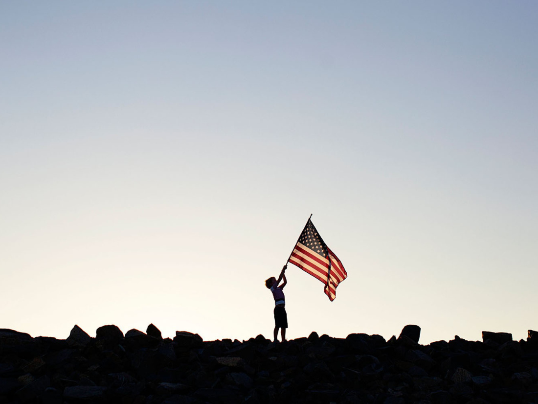 Boy with flag