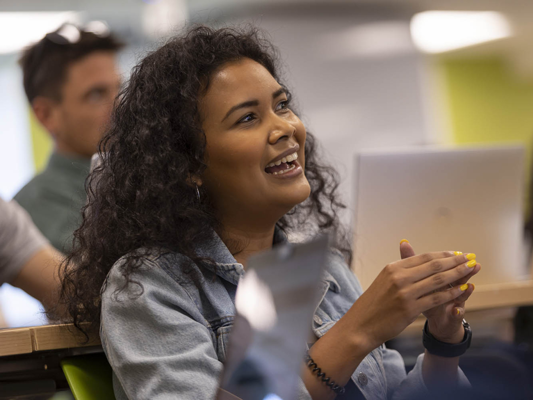 Female student smiling